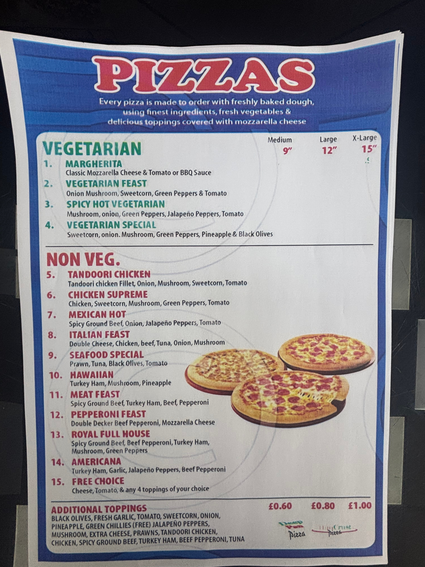 Classic Pizza Menu