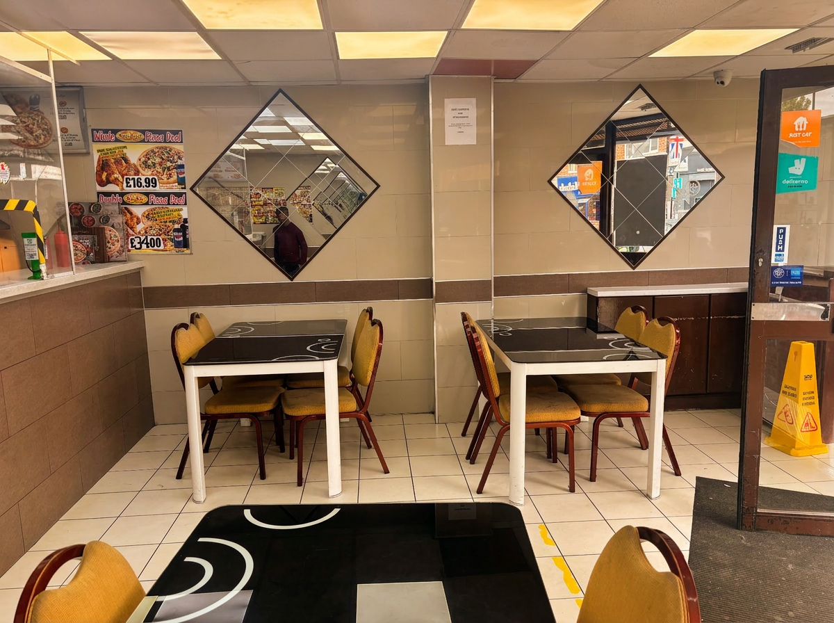 Royal Peri Peri Hayes dine-in seating area with tables and chairs